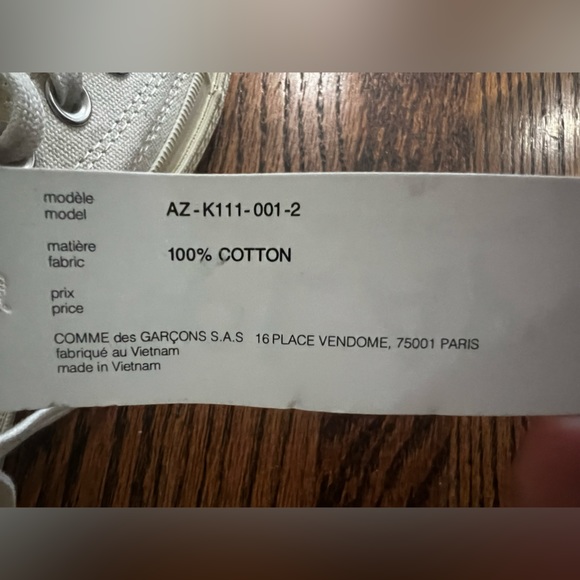 COMME DES GARÇONS x Converse Chuck Taylor '70 Low-Top Sneakers NWT size 7.5w - Picture 7 of 11